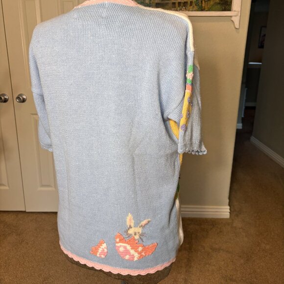 Vintage Eagle's Eye Collectibles Easter Whimsical Button Up Knit Sweater M - Picture 8 of 12